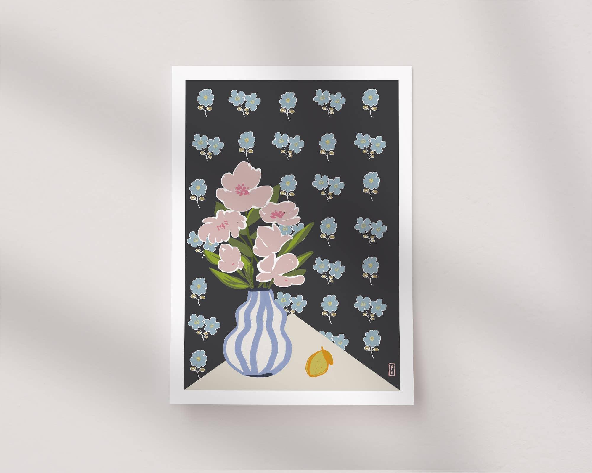 Pink Flowers Giclée Art Print: Floral Still Life, Botanicals