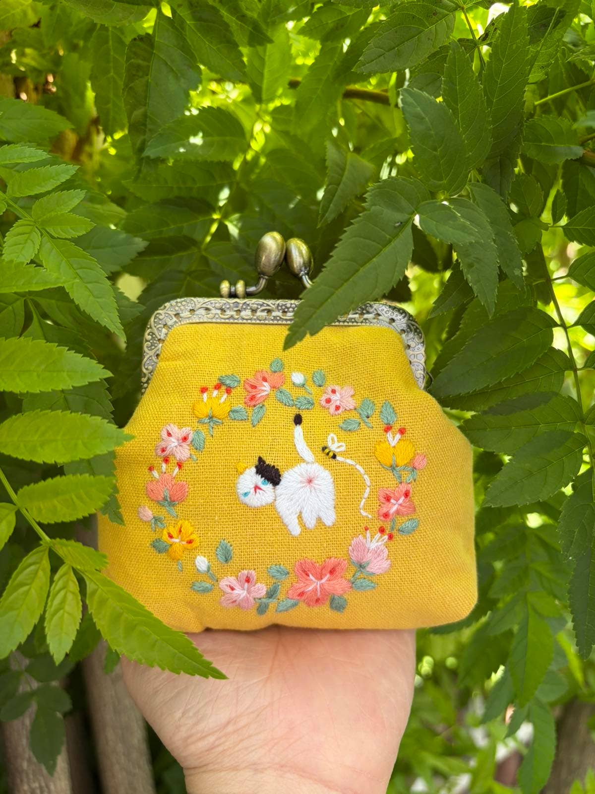 Cat Embroidered Coin Purse  ✅  (Copy)