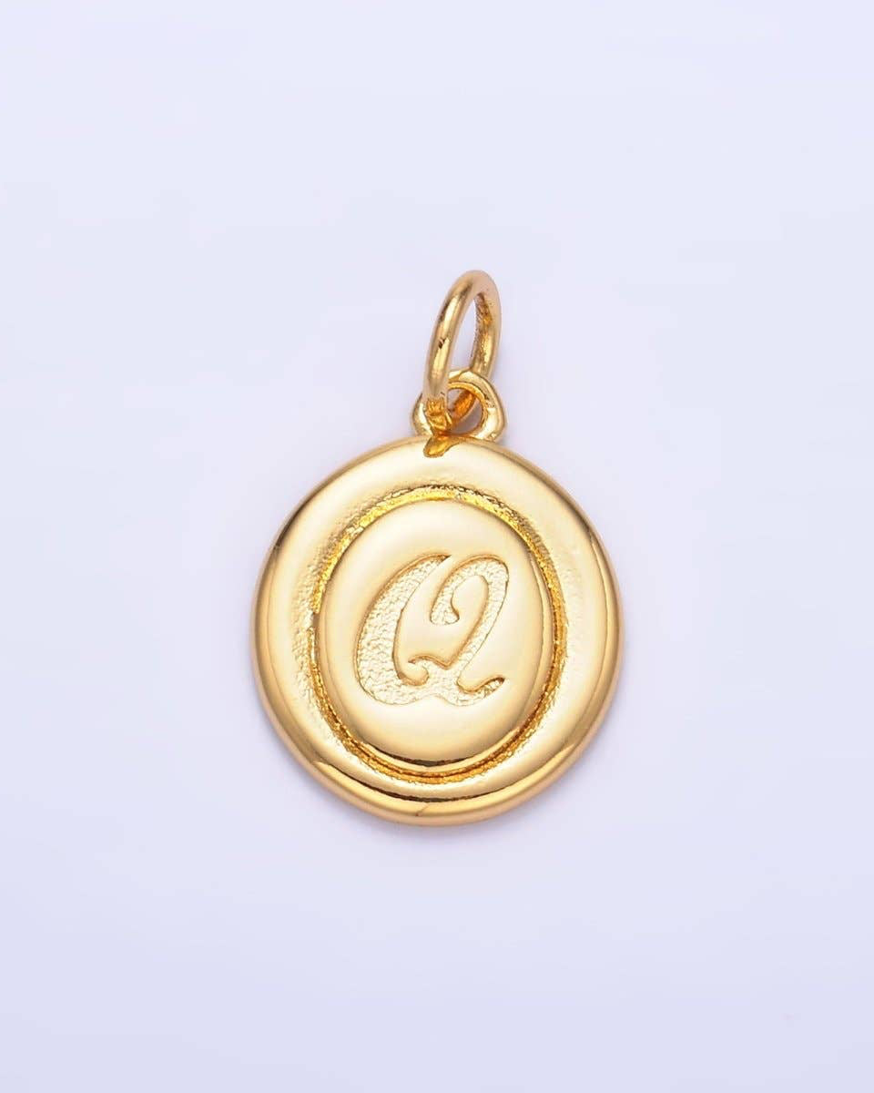 Initial Script Oval Charm