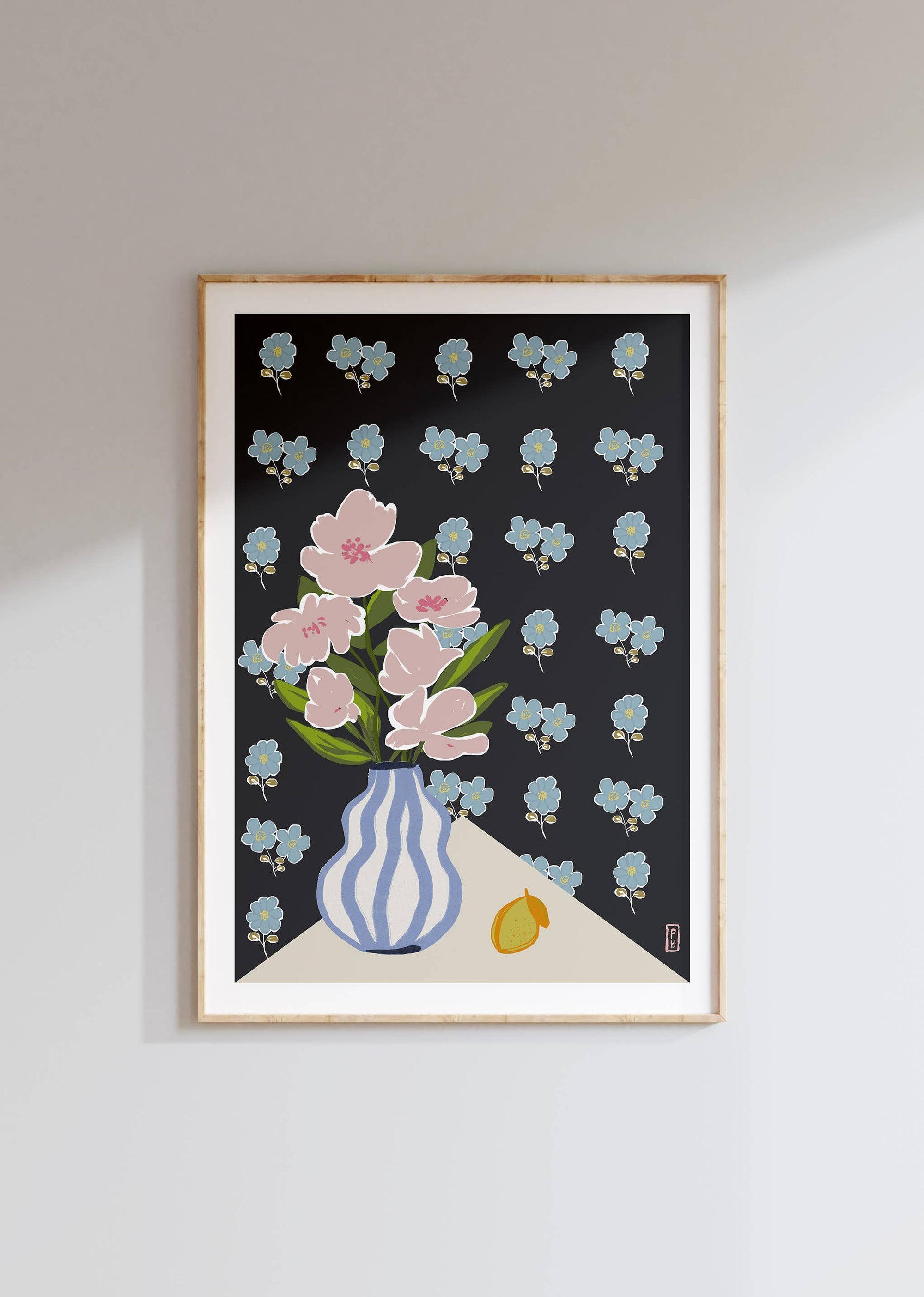 Pink Flowers Giclée Art Print: Floral Still Life, Botanicals