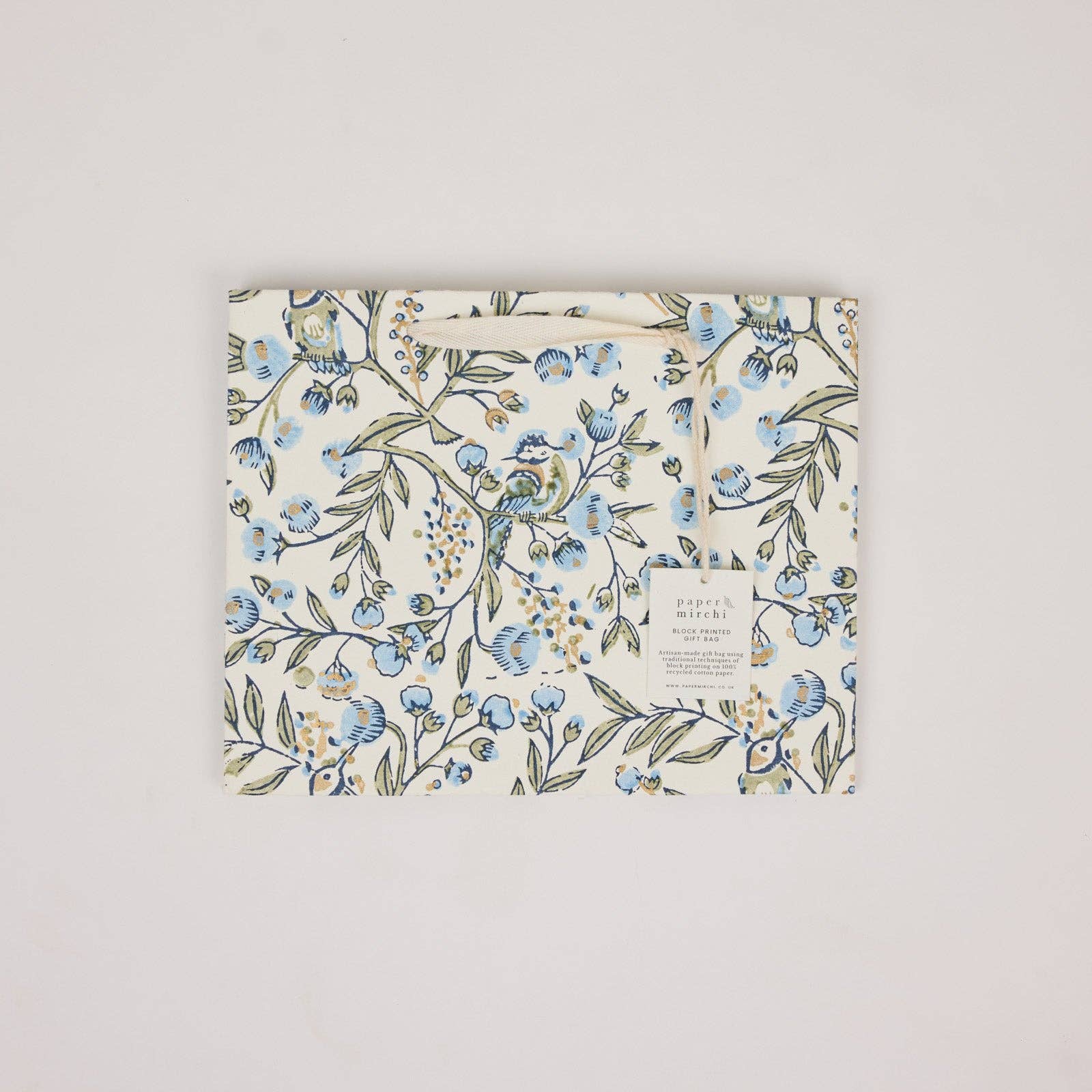Hand Block Printed Gift Bags (Medium) - Blue Stone Refresh