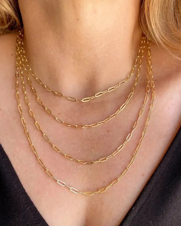 Small Paperclip Chain Necklace- Charmbar