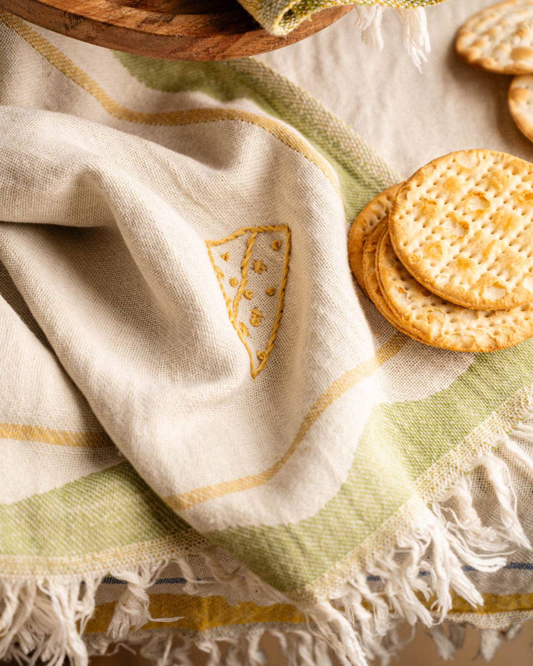 Cheese - Hand Stitched Kitchen Towel
