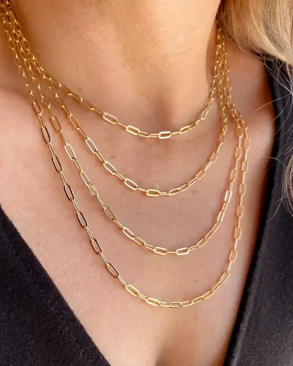 Small Paperclip Chain Necklace- Charmbar