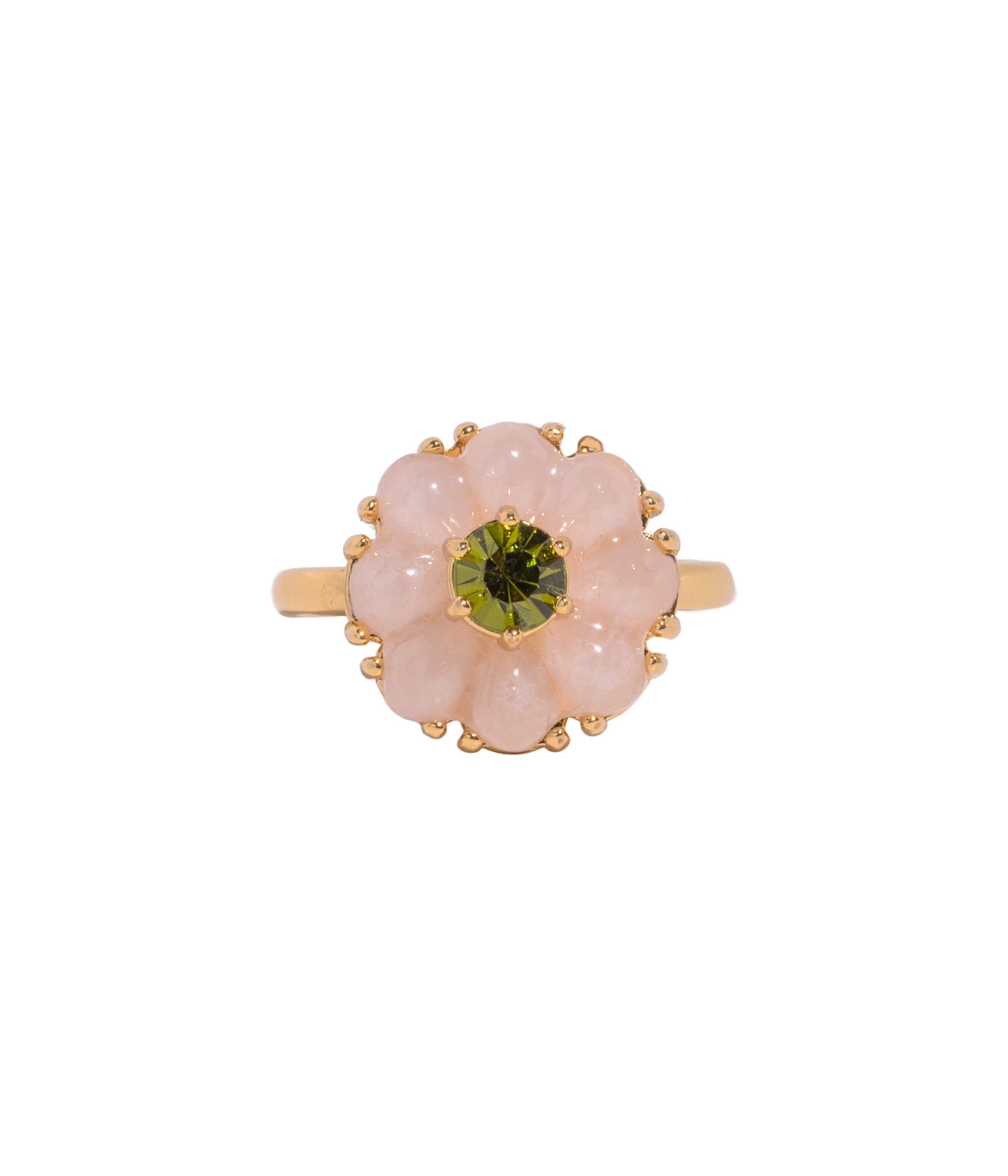 Emeline Flower Ring in Rose Quartz