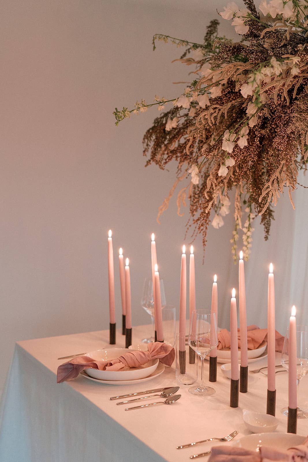 Pink Rose | Dipped Beeswax Taper Candles | All Natural, Hand