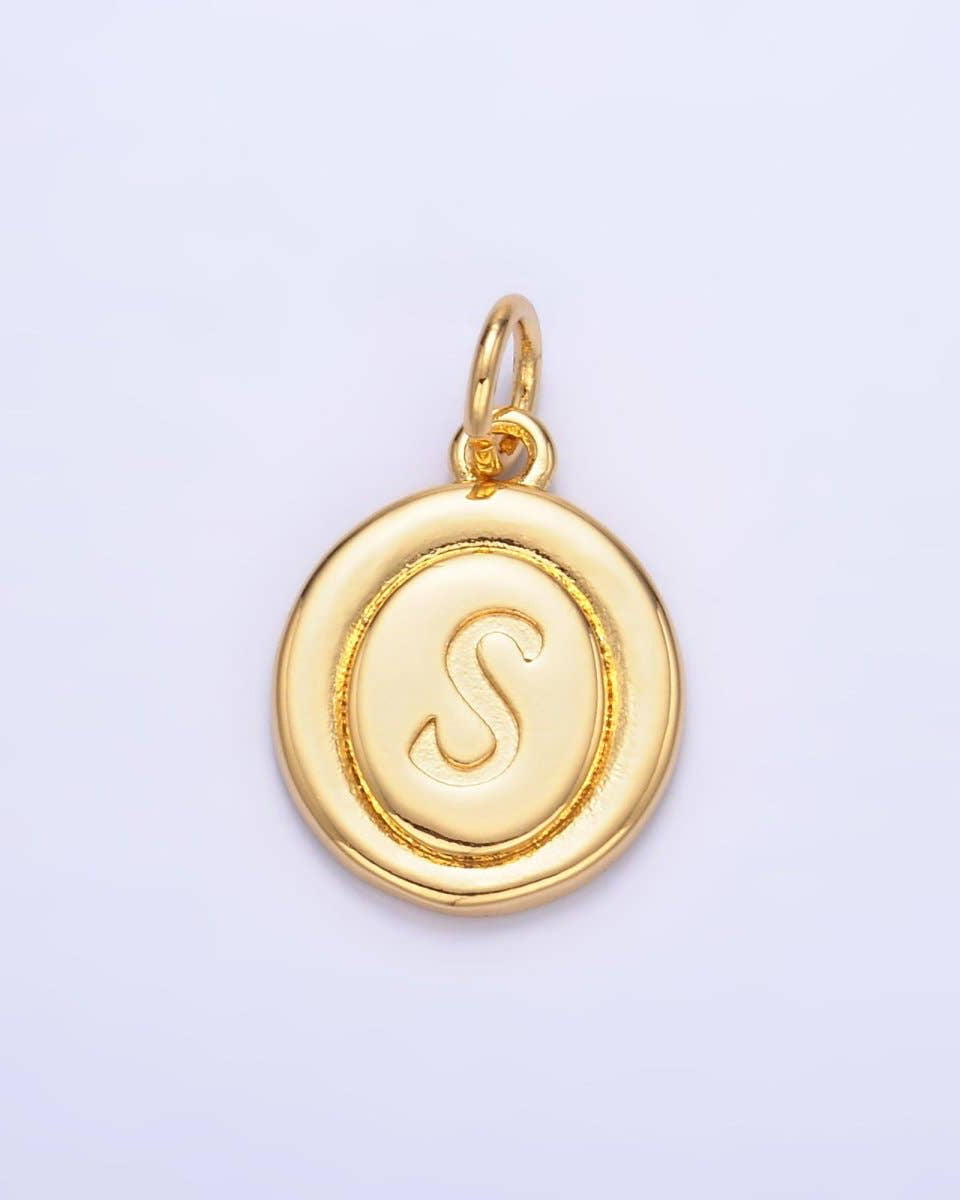 Initial Script Oval Charm