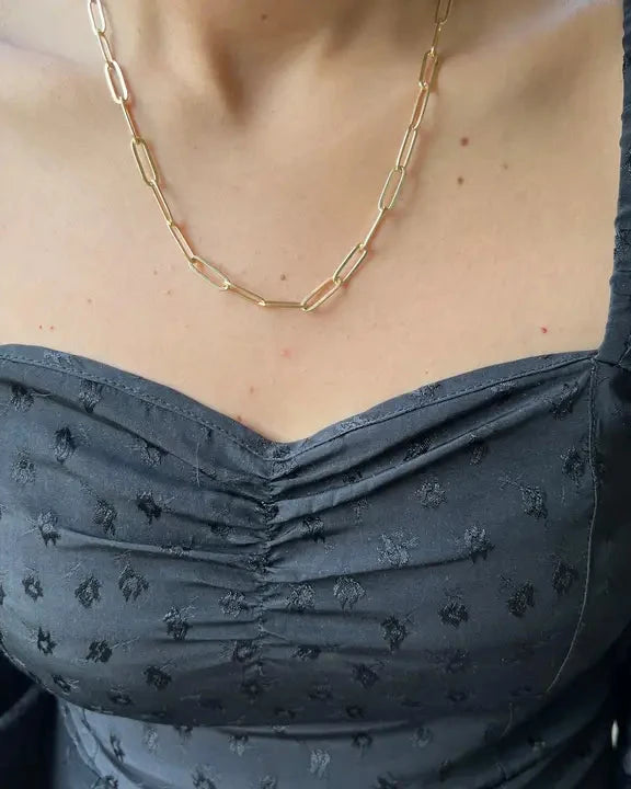 Large Paperclip Chain Necklace- Charmbar