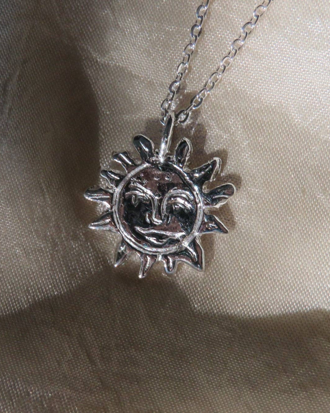 Silver Sun Talisman Necklace