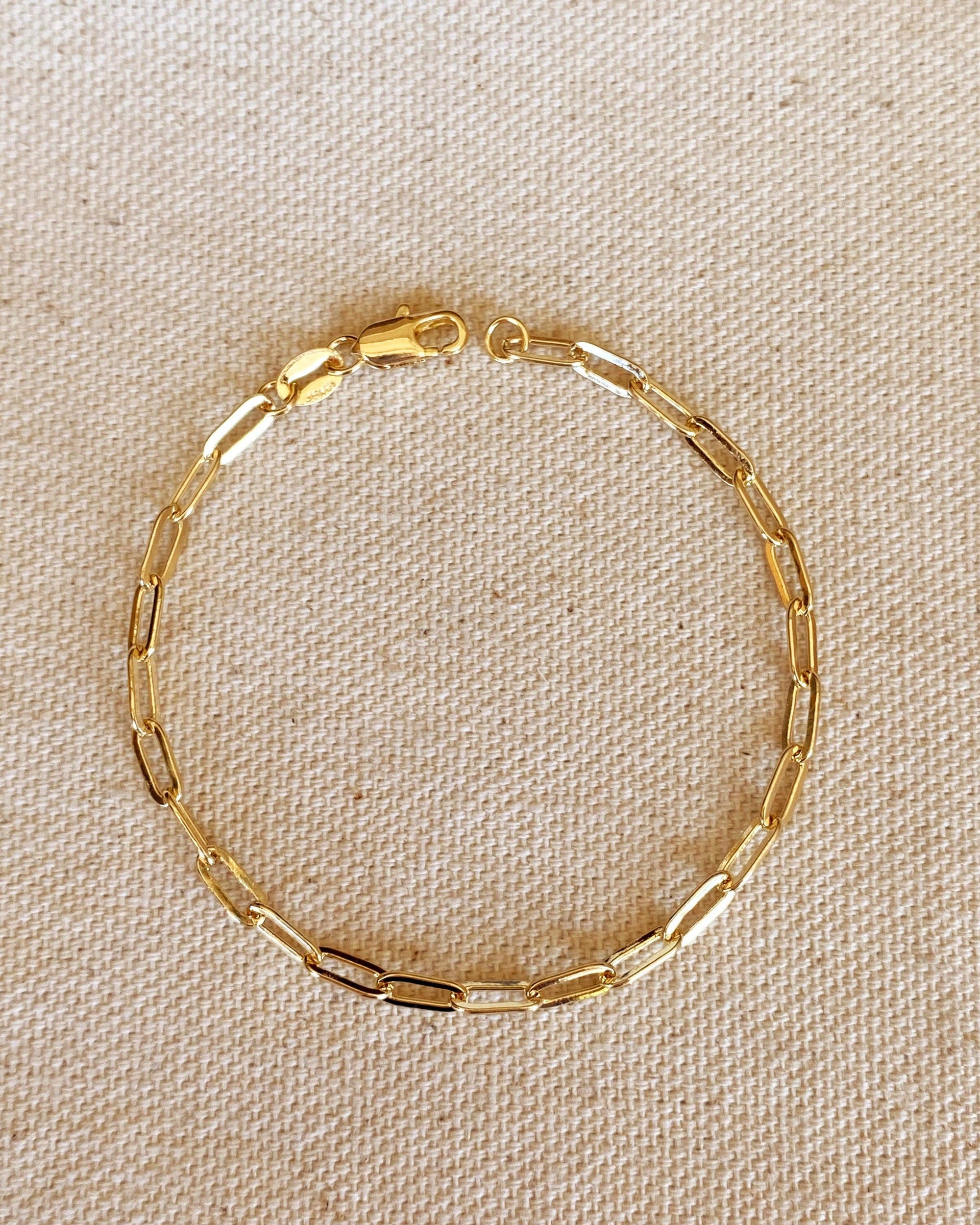 Small Link Paperclip Bracelet- Charmbar