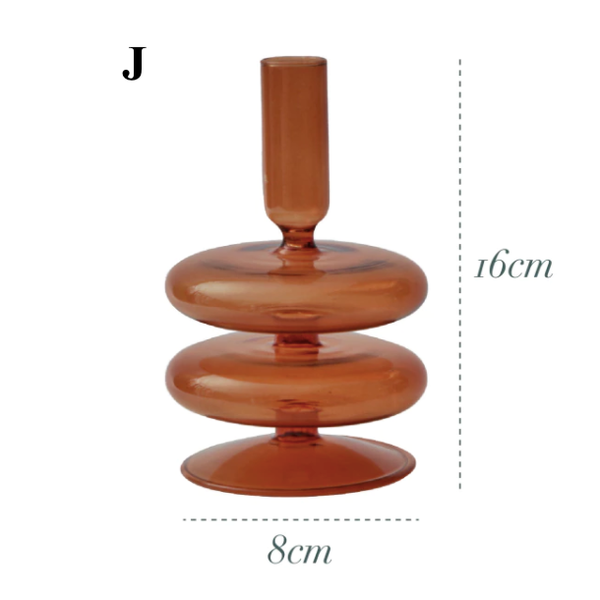 Brown Glass Candlestick Holder