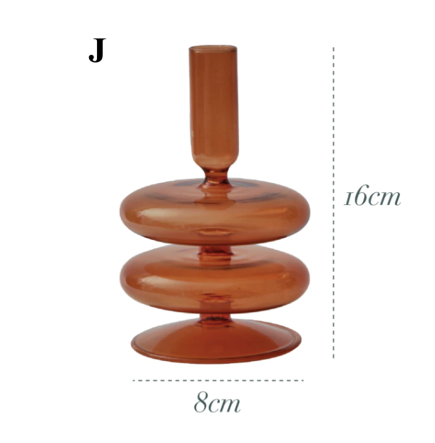 Brown Glass Candlestick Holder