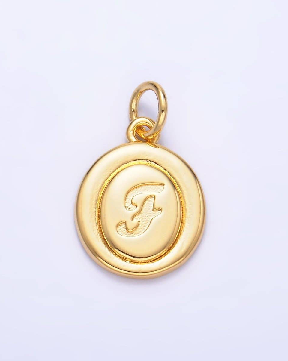 Initial Script Oval Charm