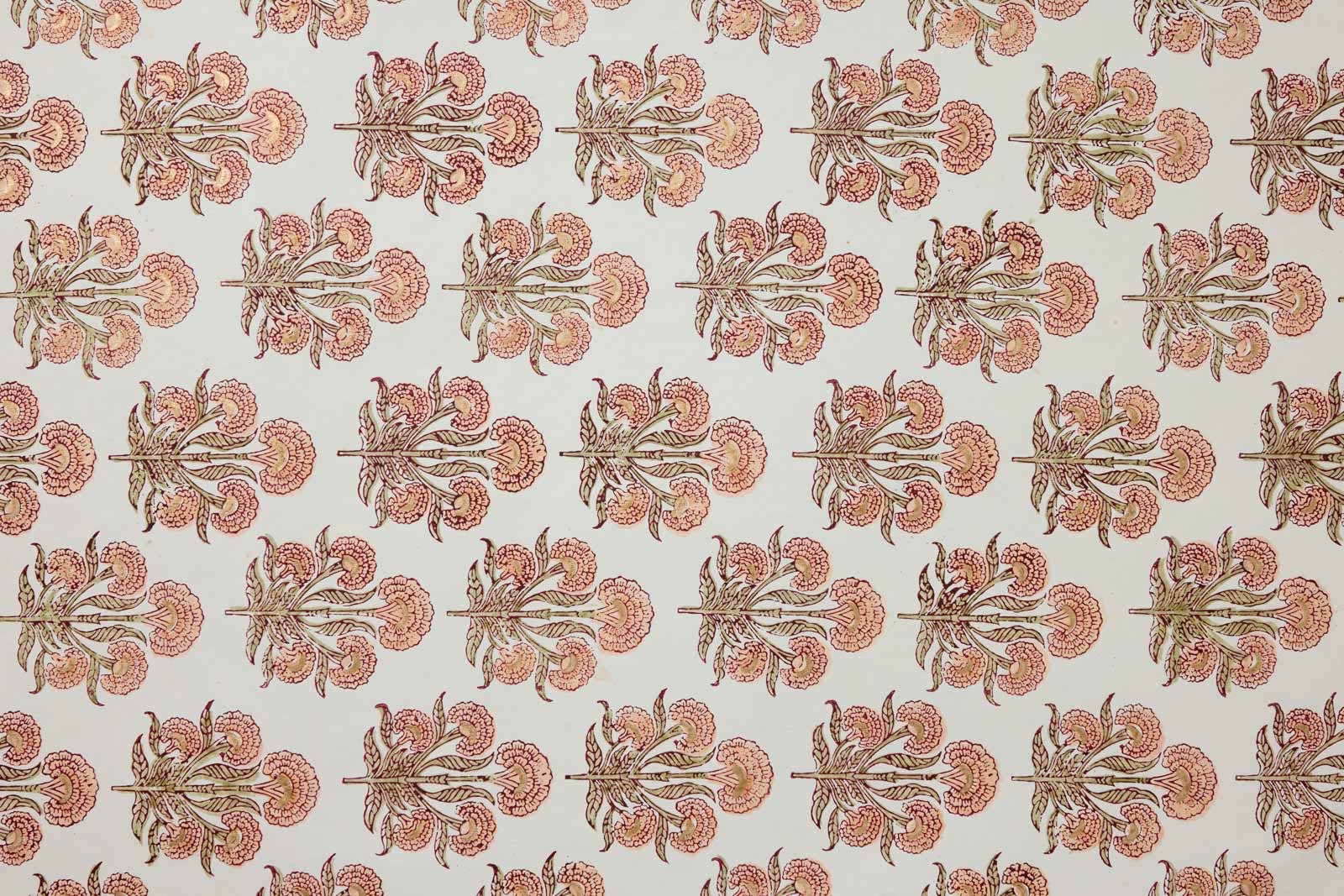 Block Printed Wrapping Paper Sheets - BP Aurora Terracotta