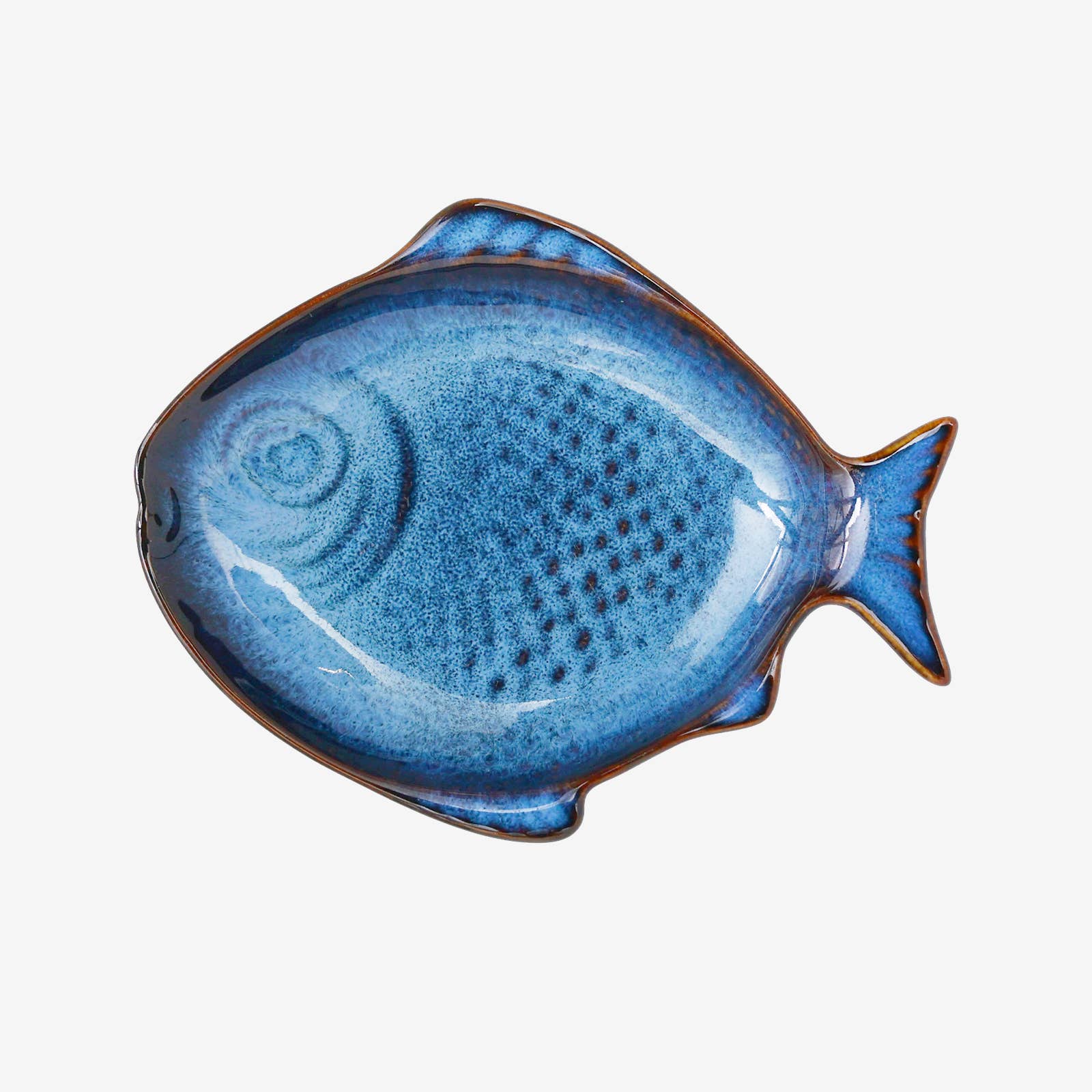 Blue Fish Trinket Tray-Ceramic Ring Dish-Jewelry Tray