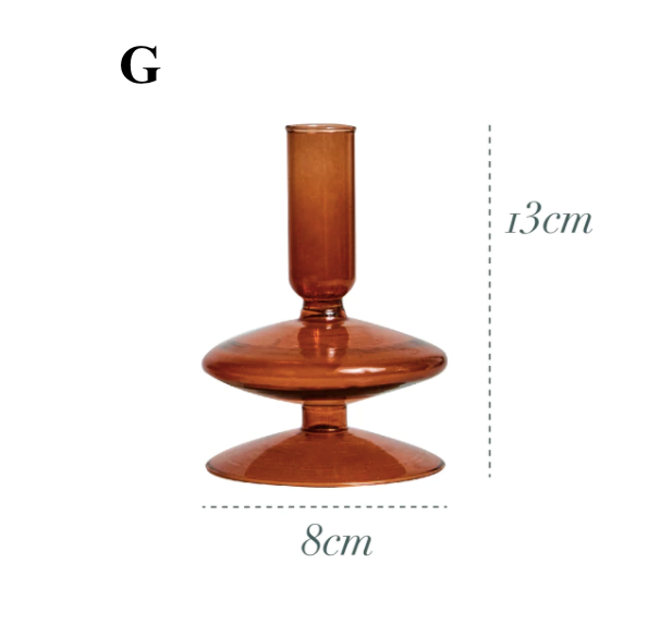 Brown Glass Candlestick Holder