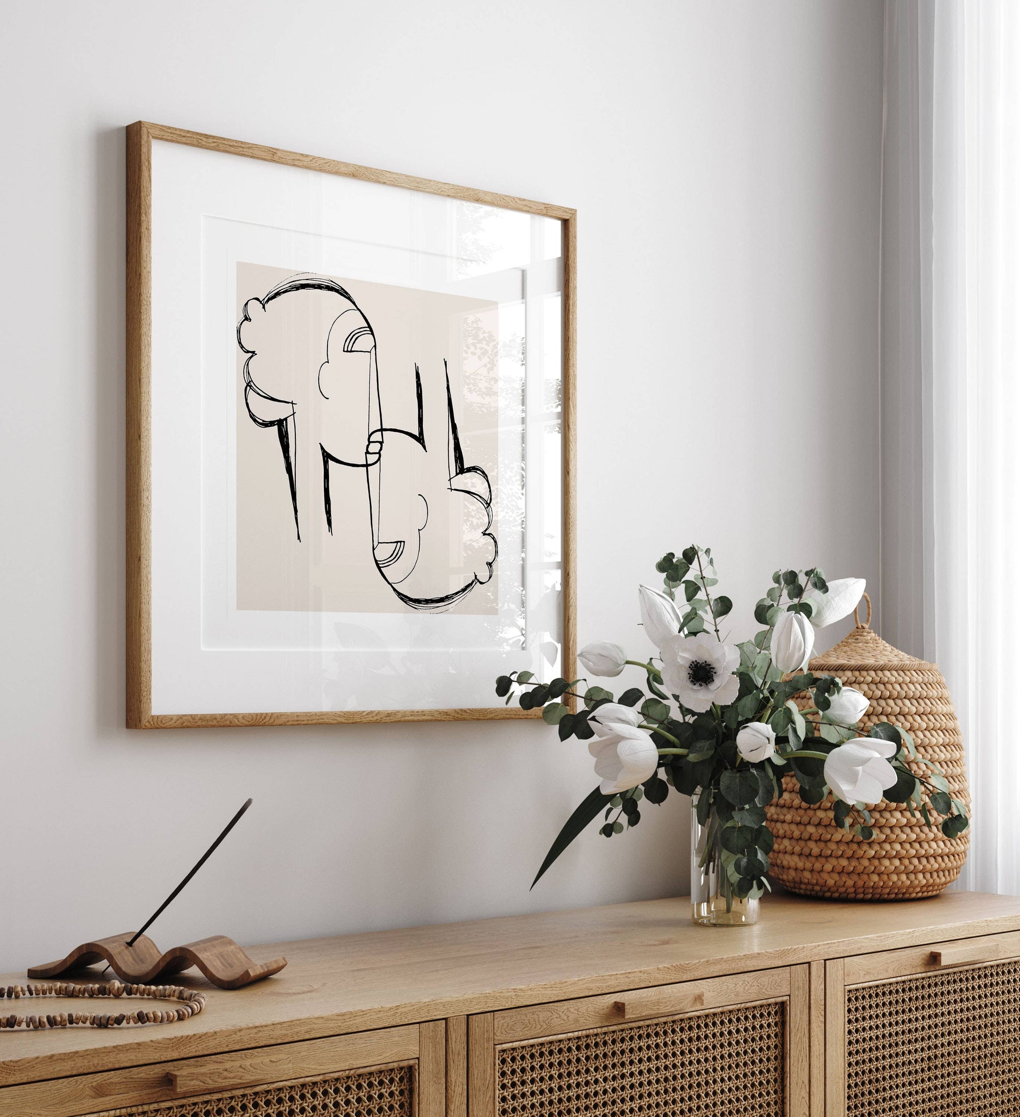 Double Profile Illustration, Giclée Fine Art Print