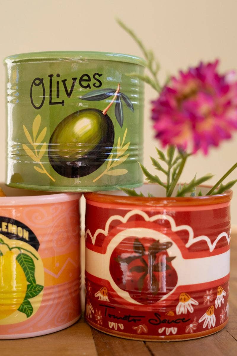 CERAMIC CANNED GOODS PLANTERS