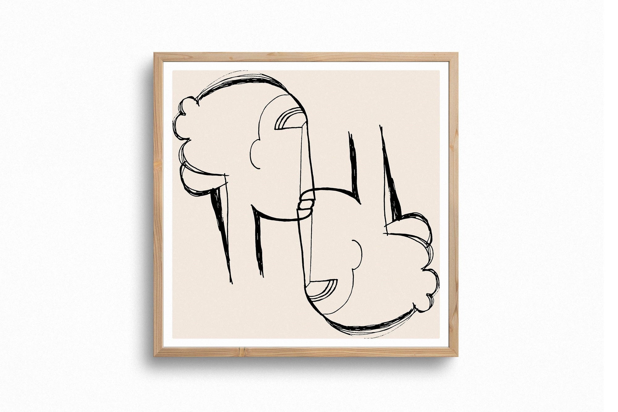 Double Profile Illustration, Giclée Fine Art Print