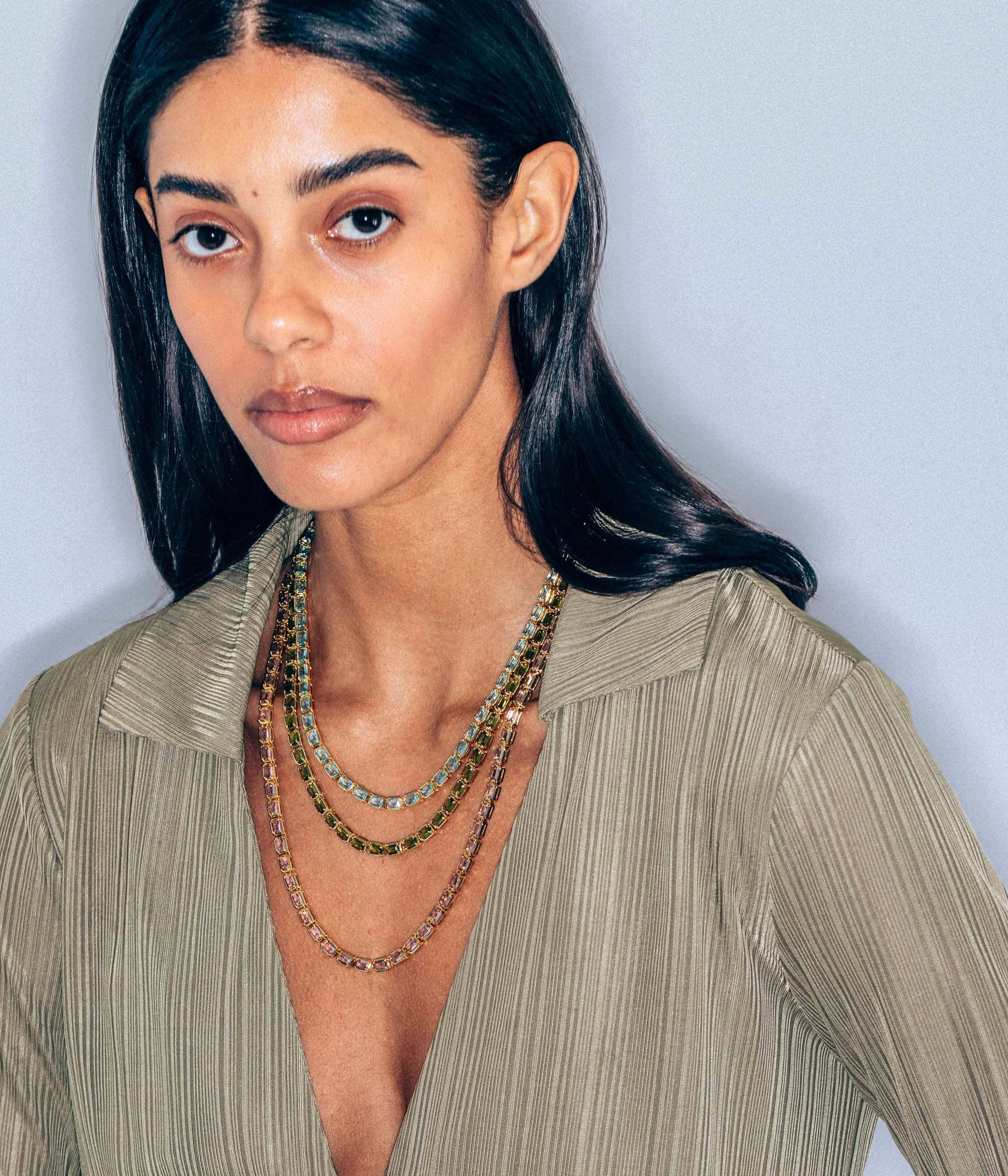 Liza Slider Necklace in Rosaline