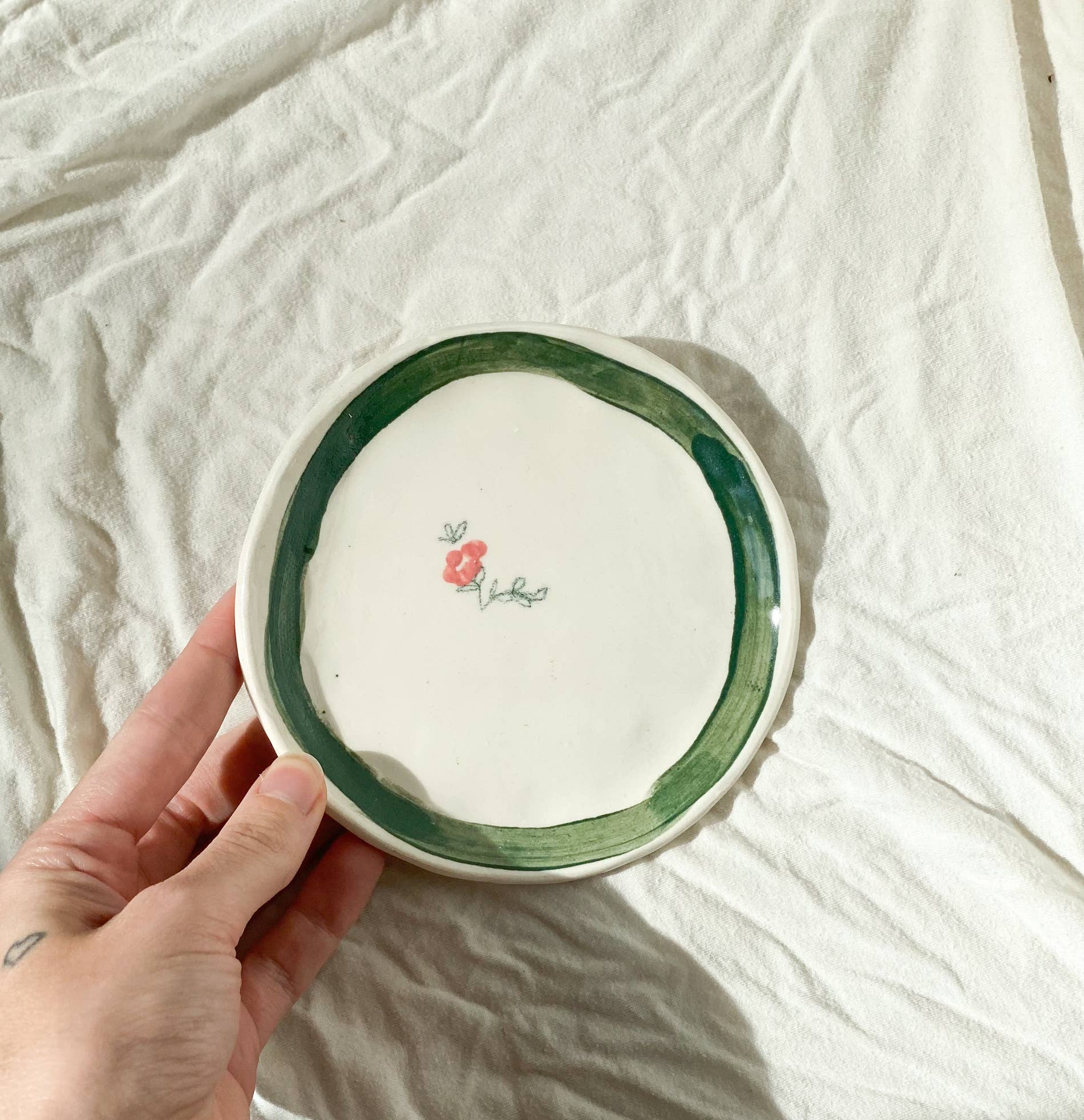 Cornflower Catchall Plate- Emerald