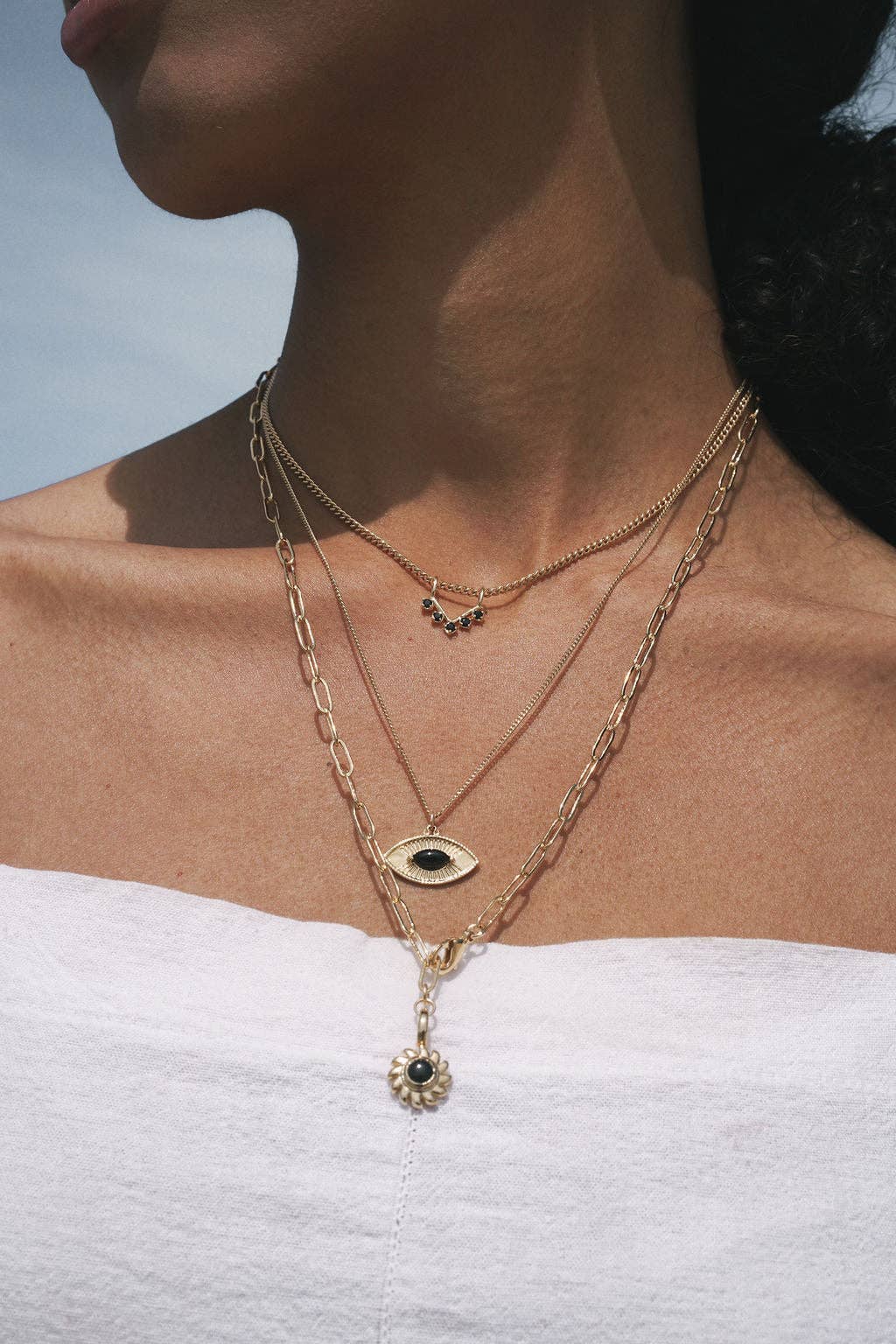 Snake Eye Necklace in Black Onyx