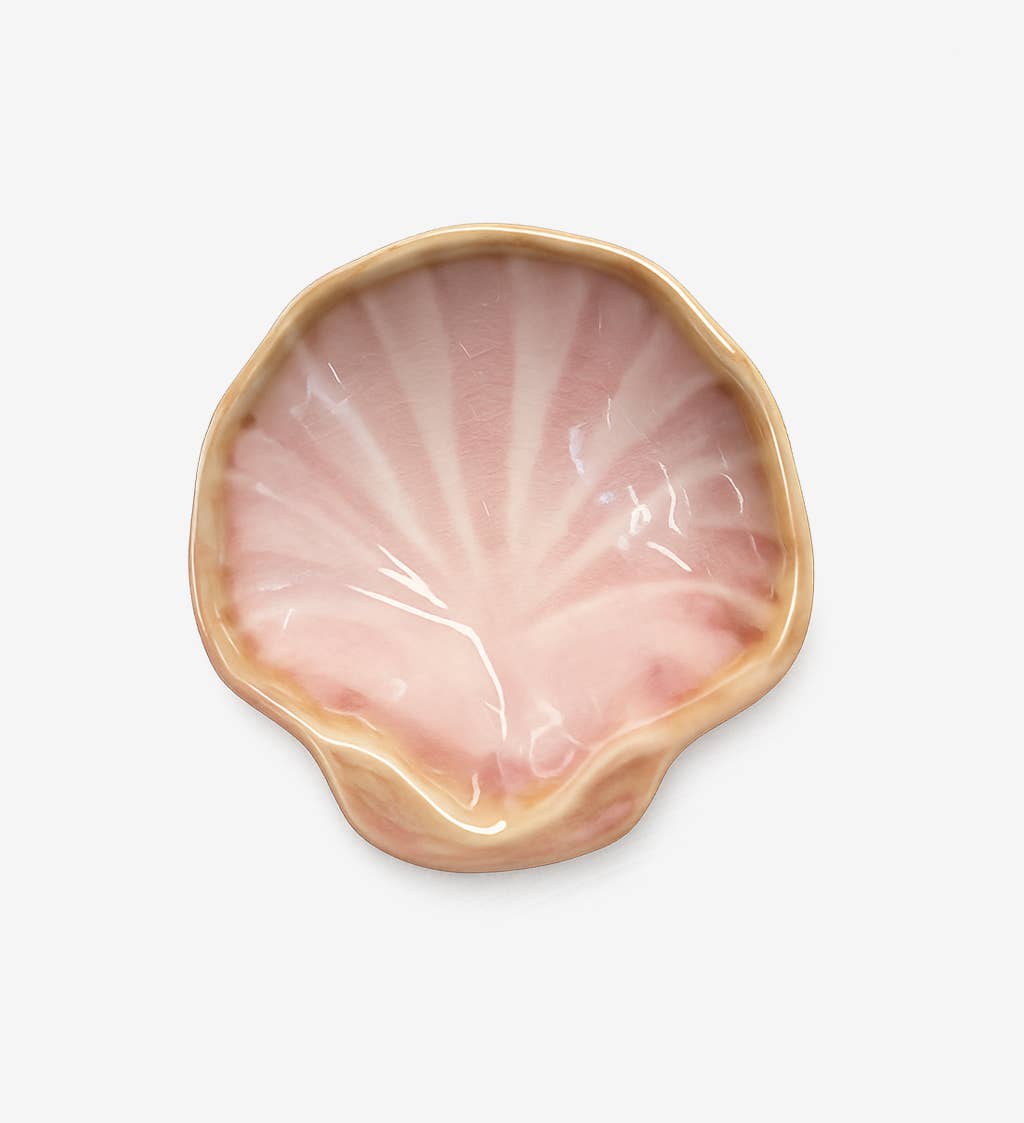 Mini Scallop Dish-Ceramic Trinket Ring Dish-Jewelry Tray