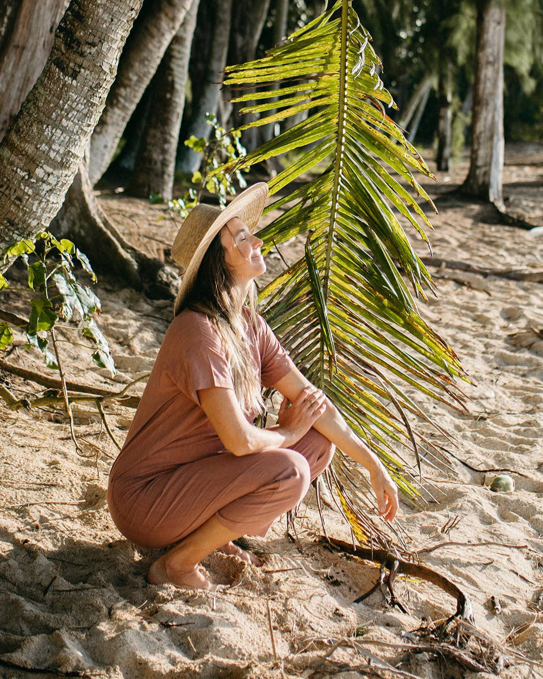 Short Sleeve Light Terracotta Jumpsuit