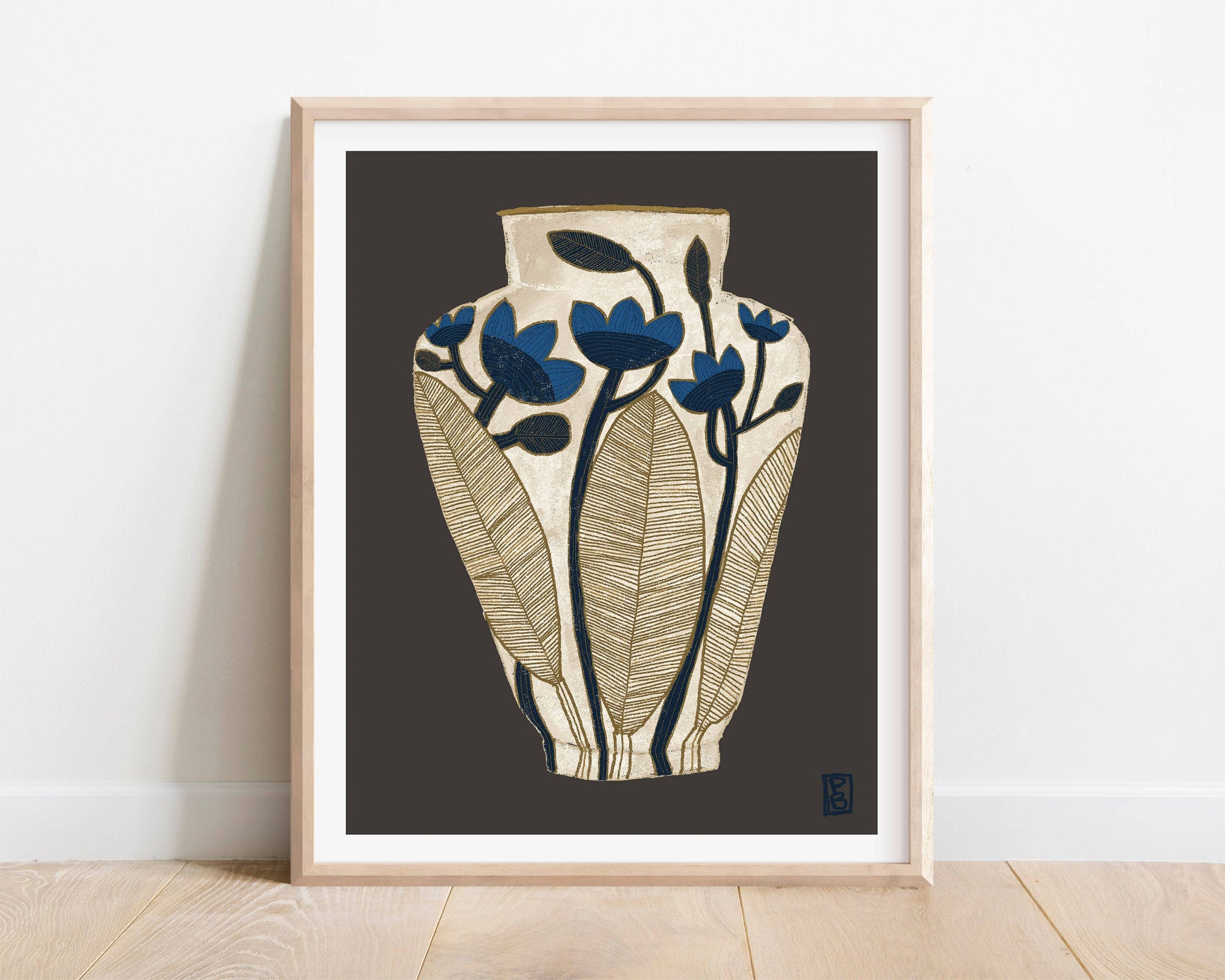 Floral Vase Art Print, Ceramic Giclée Print
