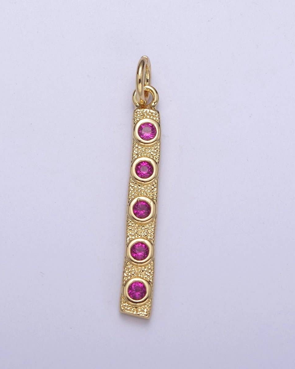 Thin Bar Cubic Zirconia Charms