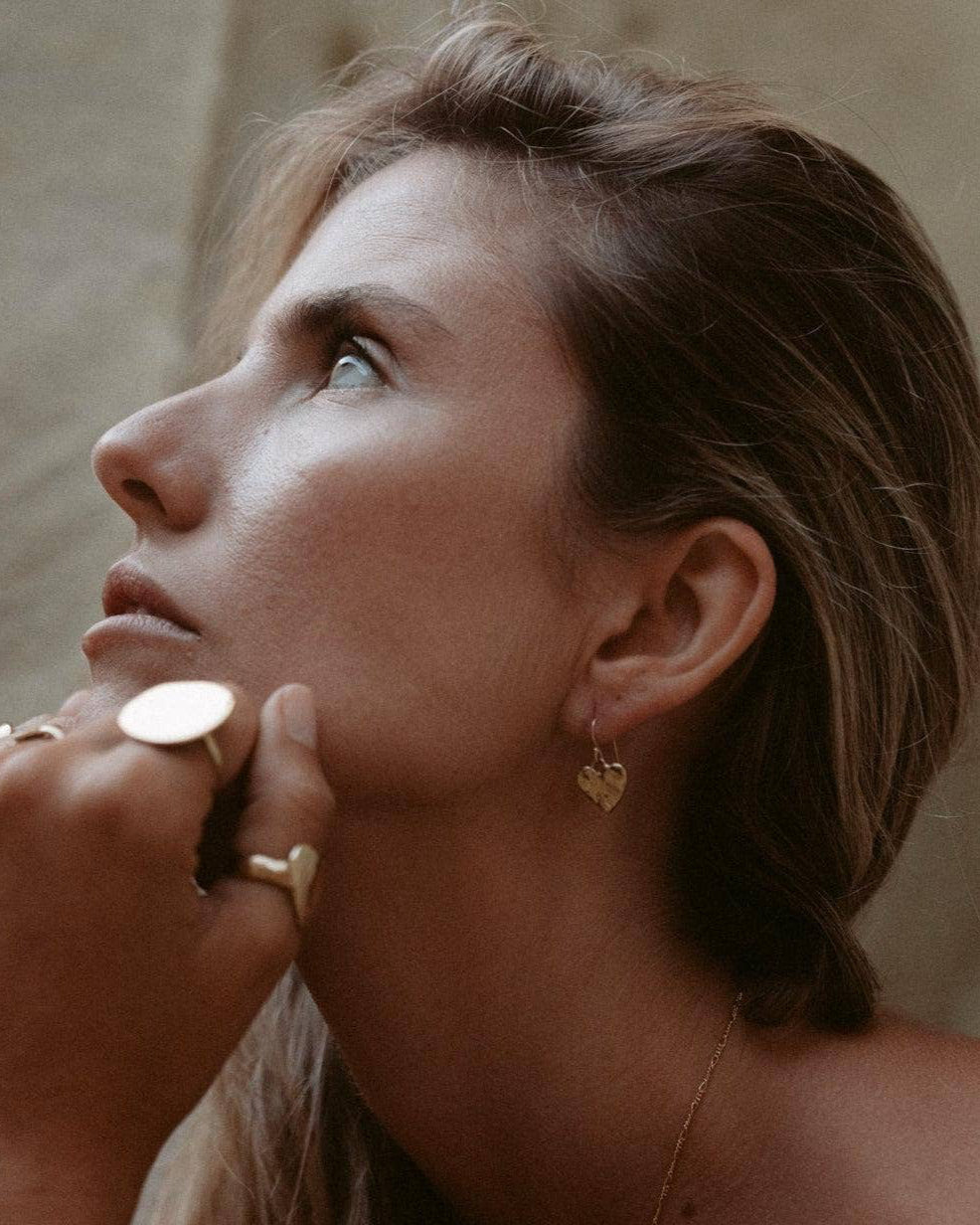 Eros Gold Heart Earrings