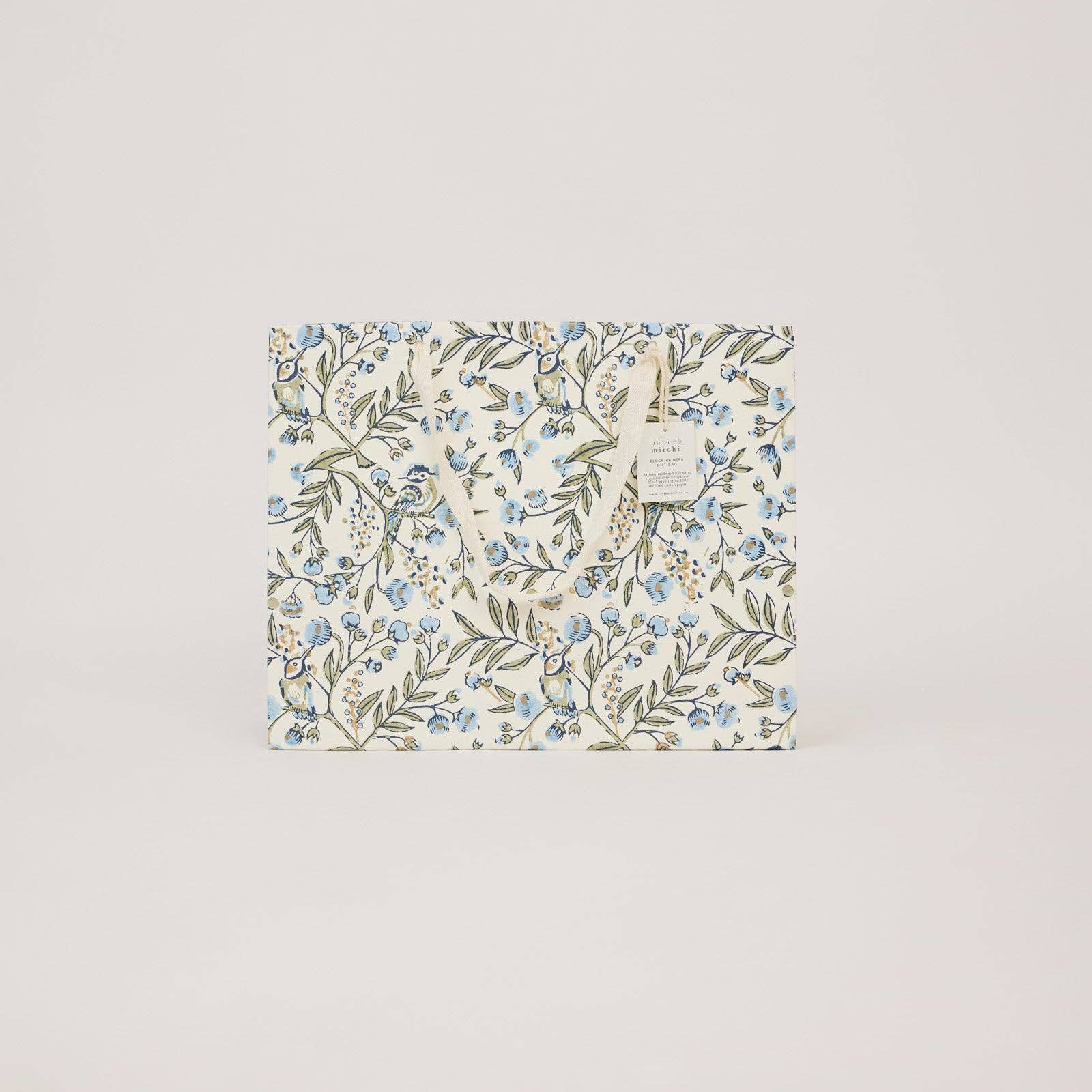 Hand Block Printed Gift Bags (Large) - Blue Stone Refresh