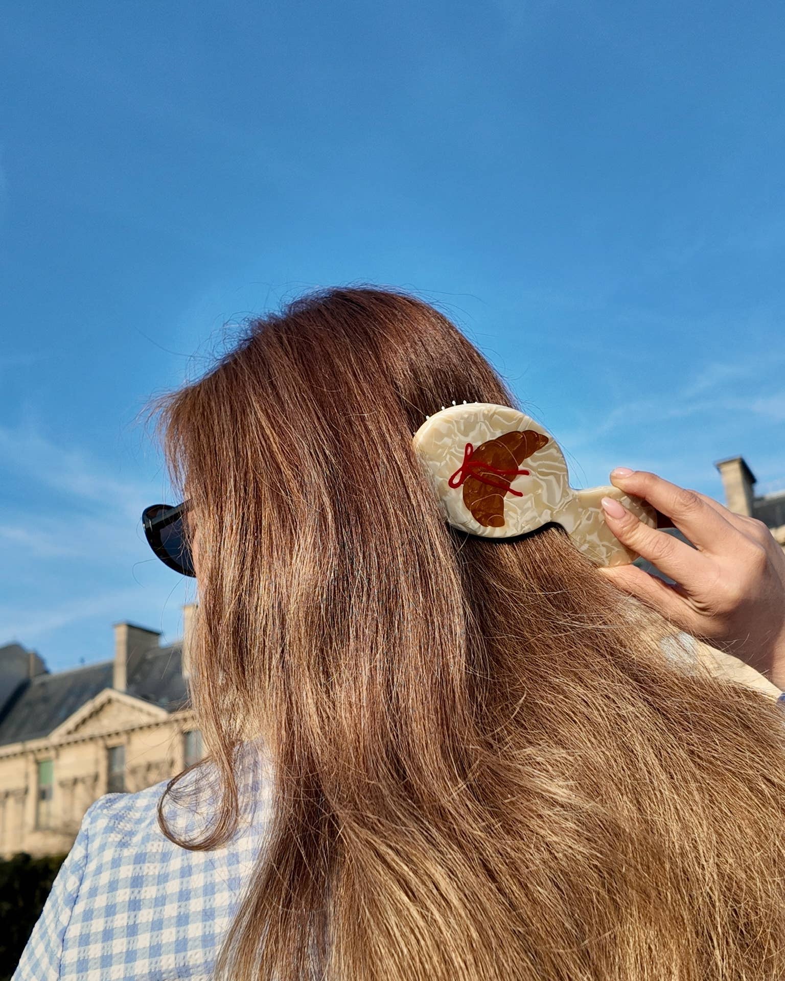 Hand-painted Bow Croissant Handbag Hero Brush