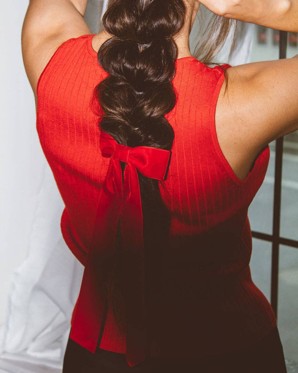 Velvet Long Bow Barrette