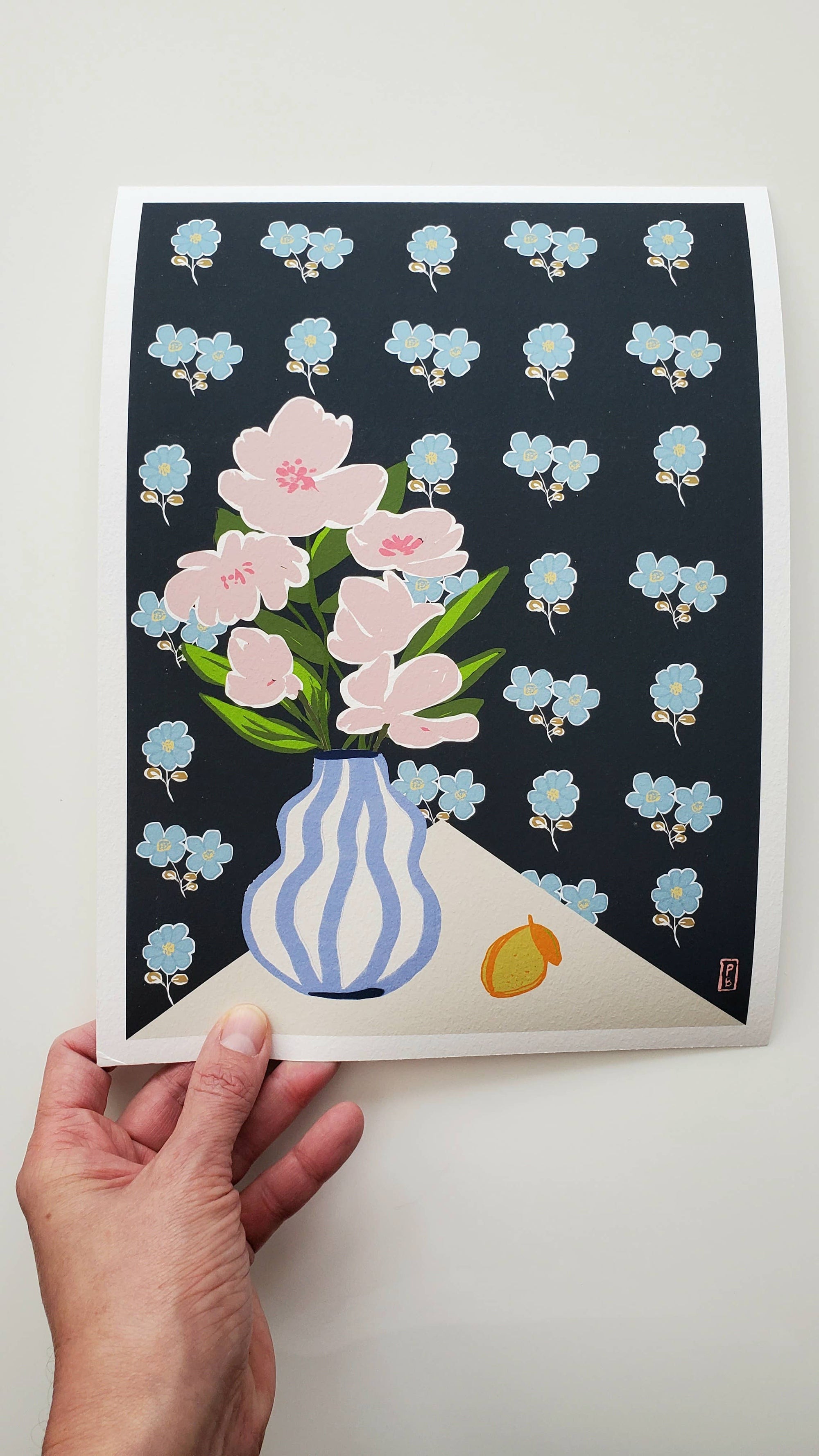 Pink Flowers Giclée Art Print: Floral Still Life, Botanicals