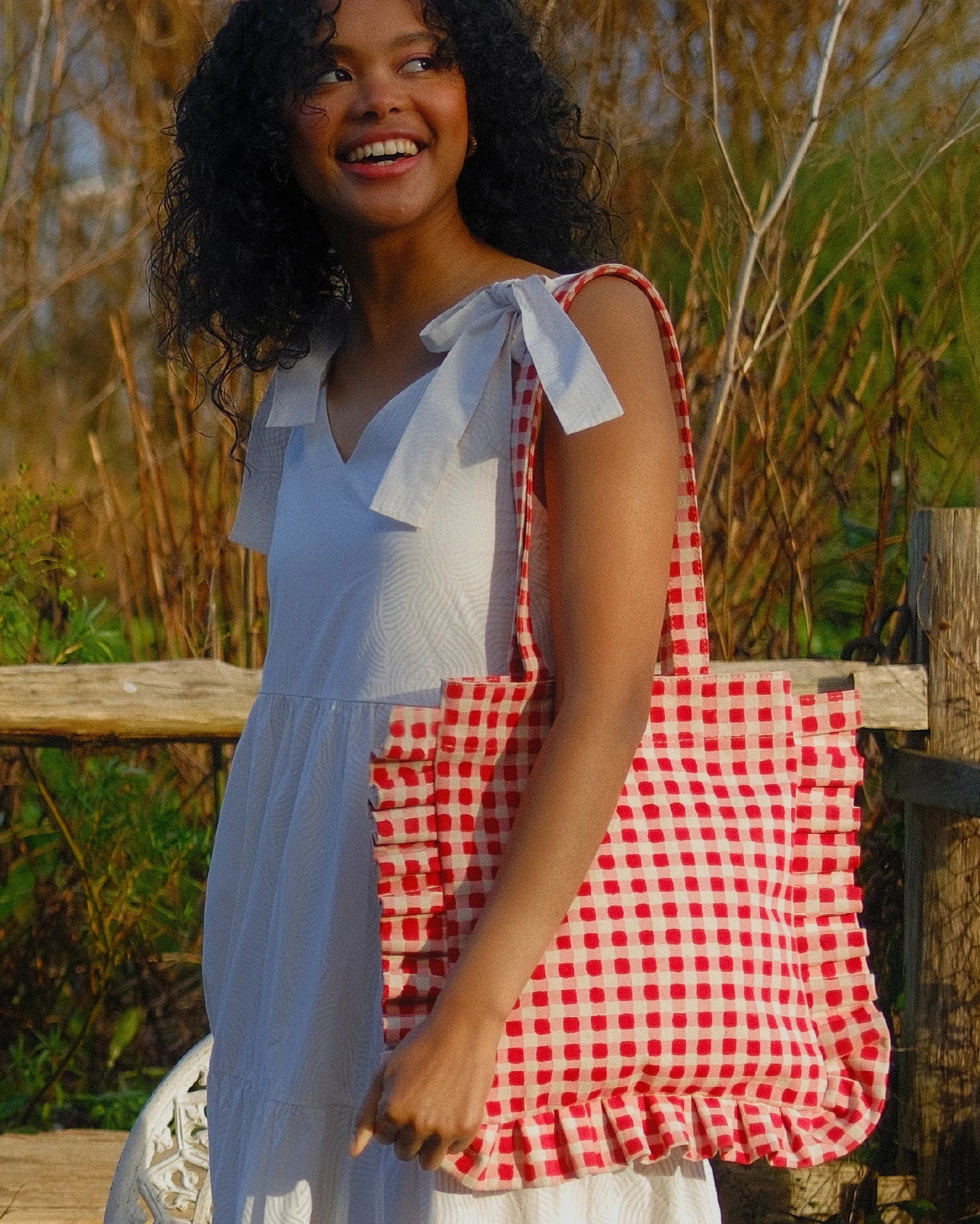 Momo Tote - Tomato Gingham