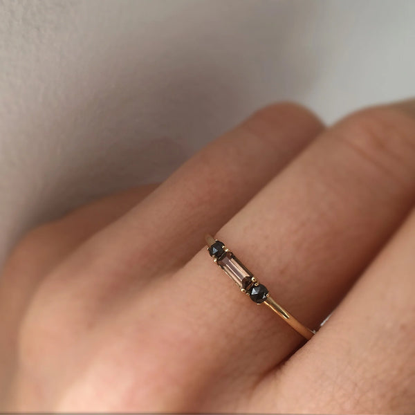 Smoky Quartz Baguette Crush Ring