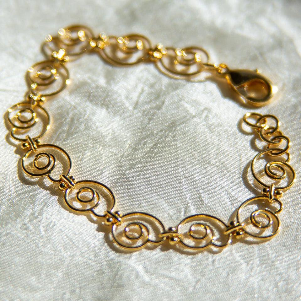 Gold Spiral Shell Bracelet