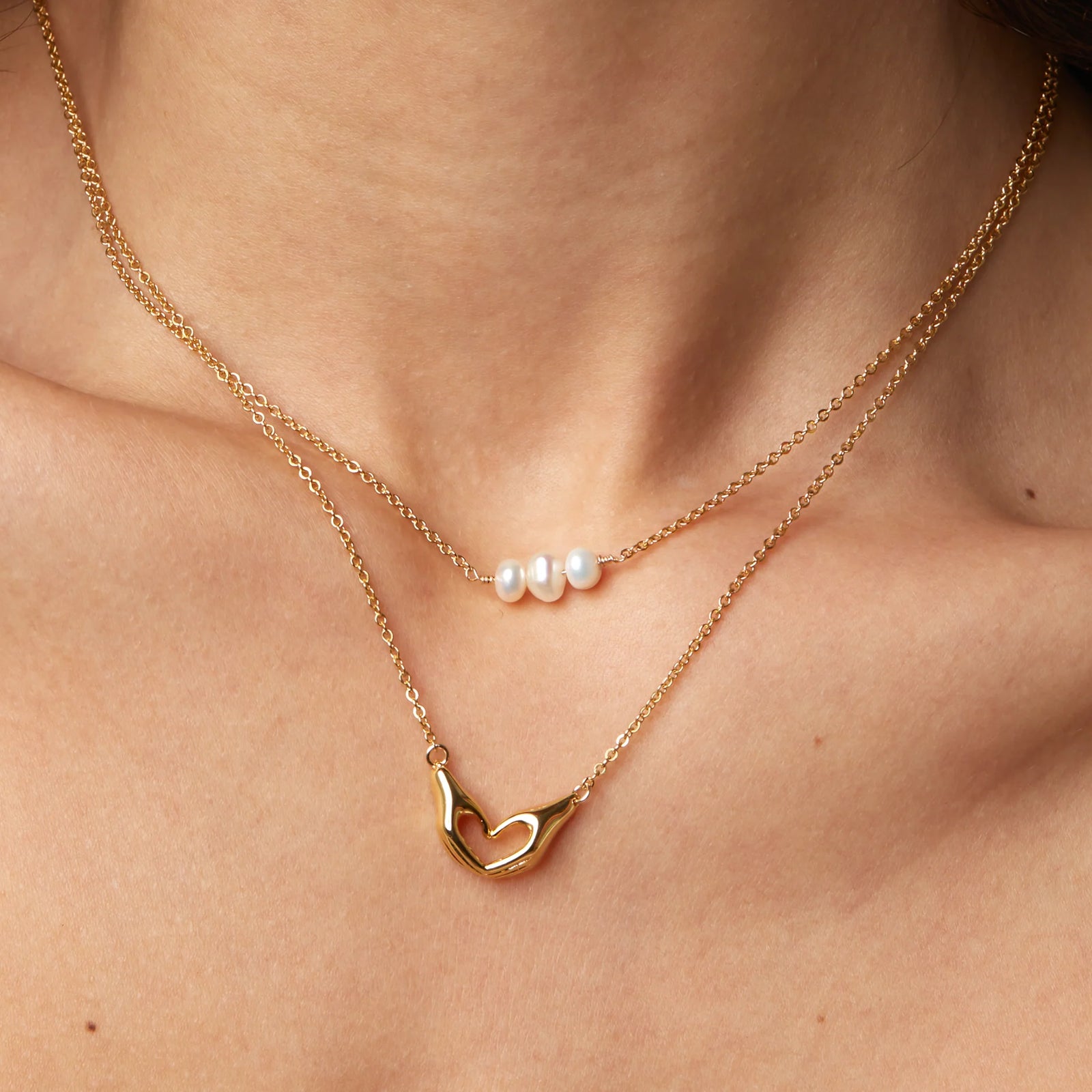 Dainty Three Pearl Necklace