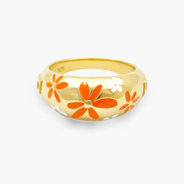 Orange flower ring