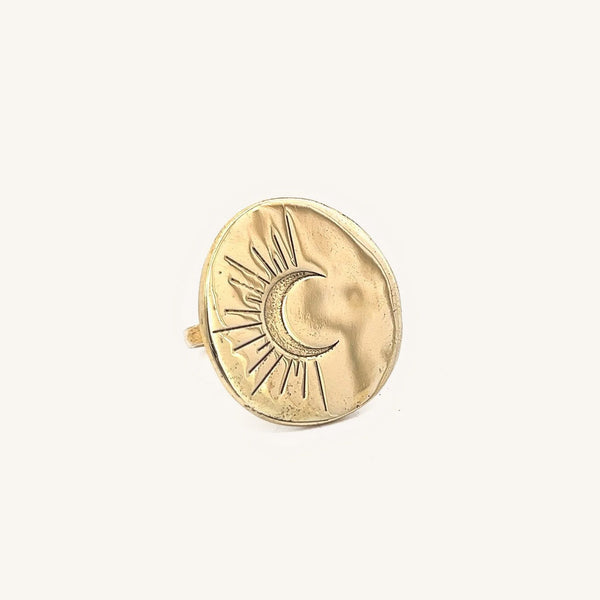 Nocturne Gold Crescent Moon Ring