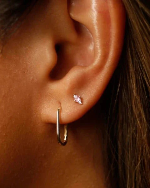 Pink Sapphire Triage Stud (single)