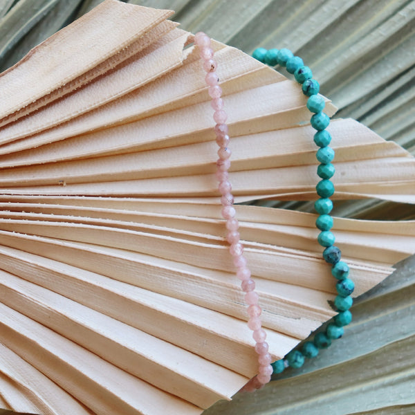 Pink Rhodochrosite Beaded Bracelet