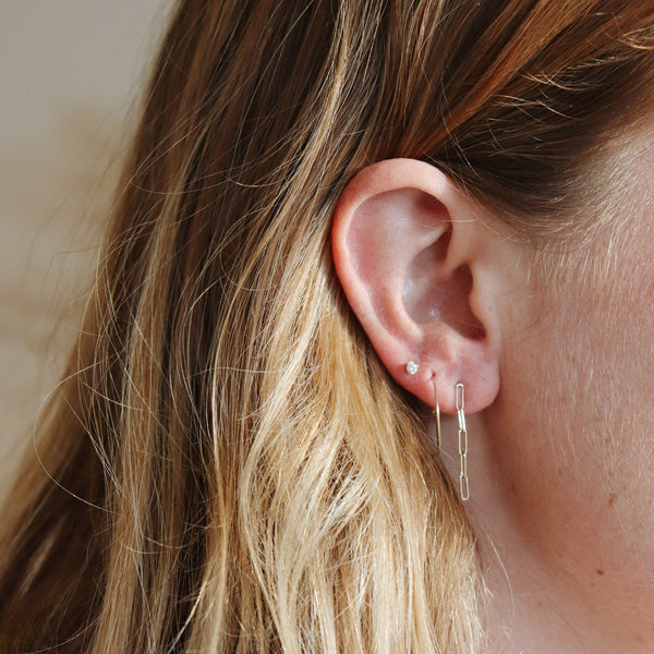 3 Prong Diamond Stud Earring