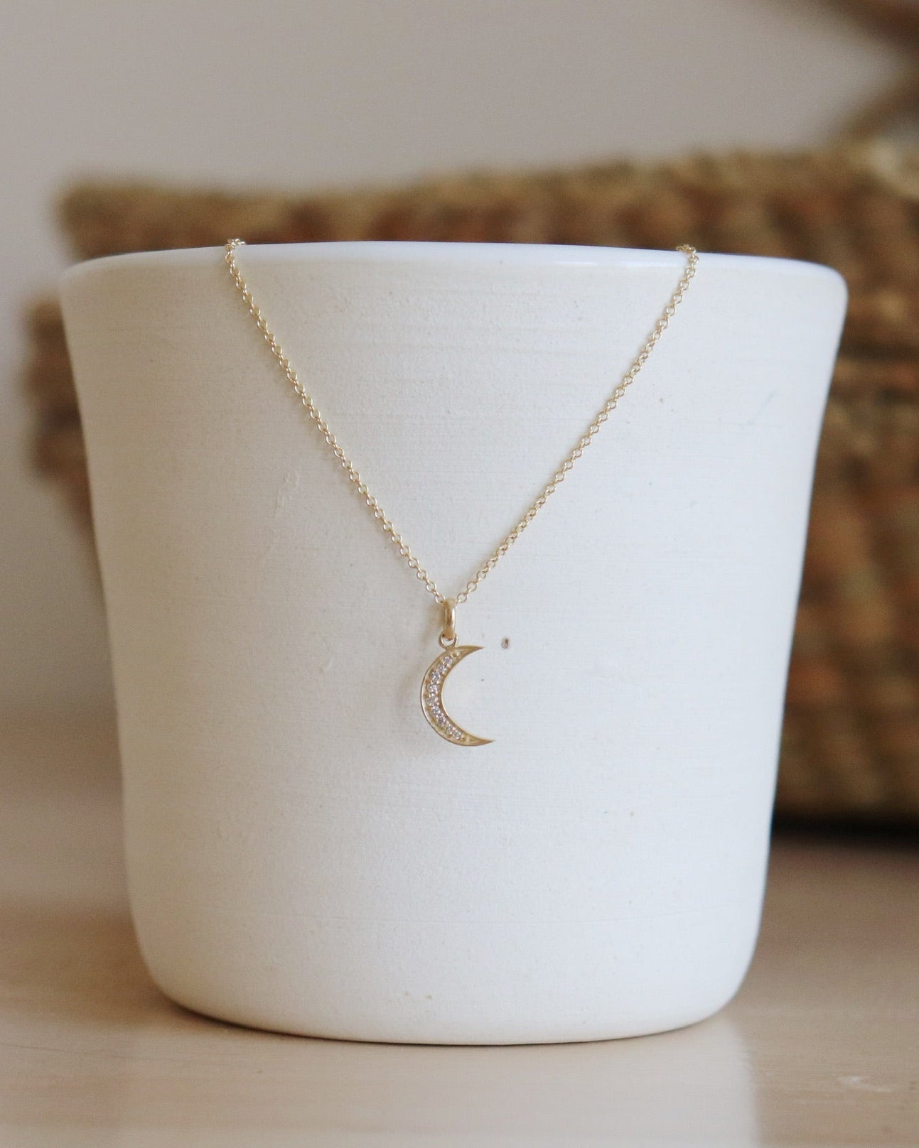 Diamond Moon Necklace