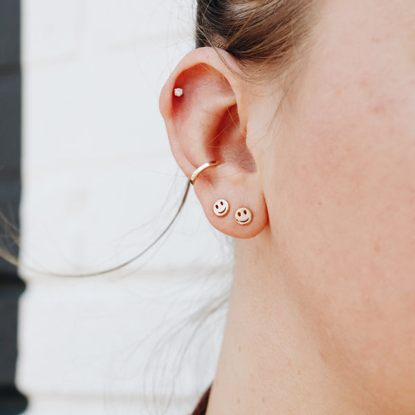 Tiny Happy Emoji Stud Earring