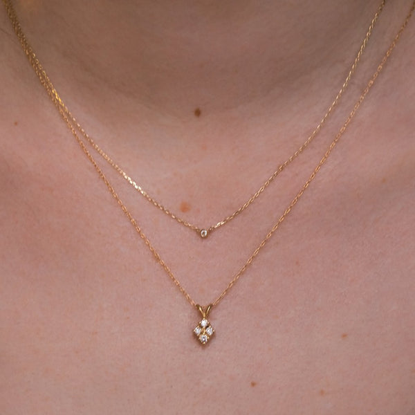 Diamond Love-Shield Pendant Necklace