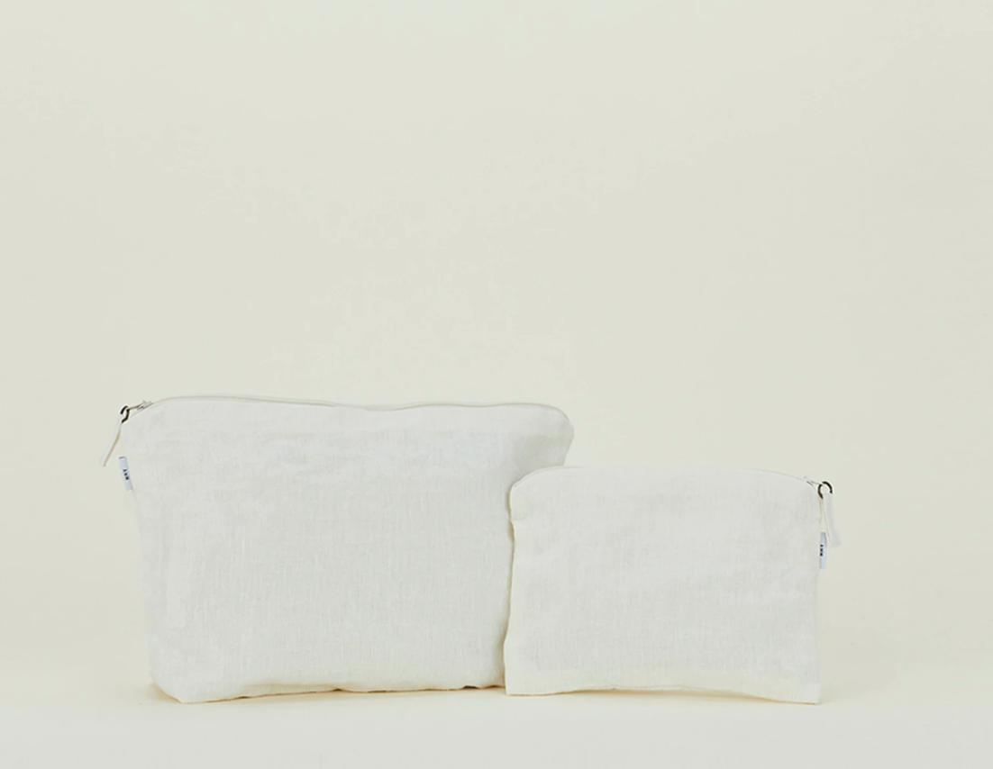 Simple Linen Zipper Pouch