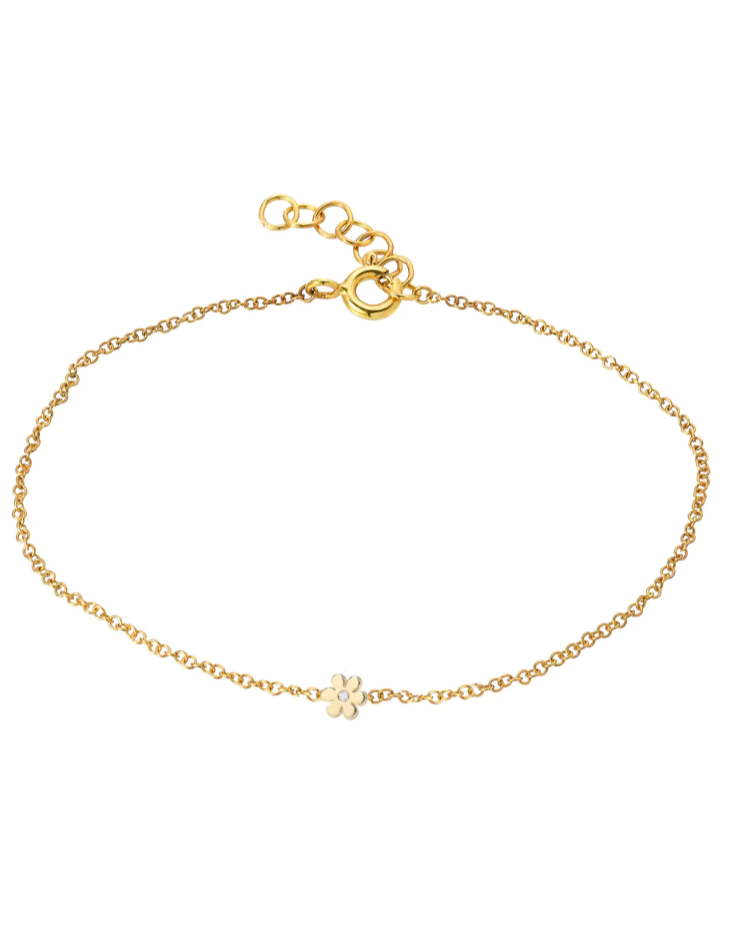 Tiny Flower with Diamond Bracelet