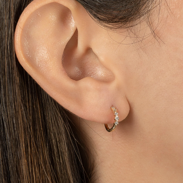 Mini Bezel Huggie Earring